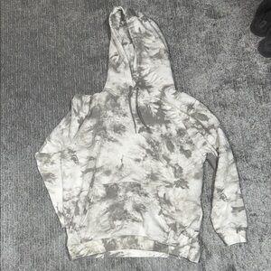 Womens Gray Tie-Dye Hoodie